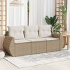 vidaXL Garden Sofa Set Beige Poly Rattan and Powder-Coated Steel 3-seater - 2 of 4