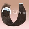 Jessie's Wig 16-26 Inch Tape In Hair Extensions 50g For Women Thin Hair Straight #2 Dark Brown 20 Pcs/Pack - 4 of 4