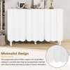 MAYEERTY Minimalist Cream Style Shoe Cabinet, 5 Solid Wood Legs Wave Doors Adjustable Shelves, White - 3 of 4