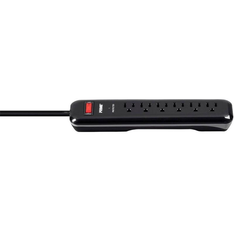 Monoprice Power & Surge - 6 Outlet Surge Protector Power Strip with Low-Profile Plug - 4 Feet Cord - Black | 1000 Joules, 15A / 125V / 1875W, 4 of 6