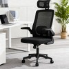 TopComfy Accent Chairs Mesh Office Chair Desk Chair with Flip up Armrest Rotatable Headrest Lumbar Support for Office, Black, 24.4"*24.4"*50" - 2 of 4