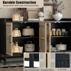 Rattan Sideboard Buffet Cabinet, 60'' storage Cabinet,Coffee Bar Cabinet with Adjustable Shelf, Console Cabinet for Kitchen Living Room Hallway - 4 of 4