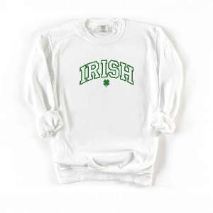 Simply Sage Market Women's  Garment Dyed Graphic Sweatshirt Embroidered Irish Varsity Clover St. Patrick's Day - 1 of 2
