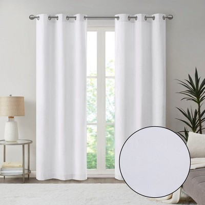 Kumasinova 2 PCS Basketweave Room Darkening Curtain Panel,40"x84" Blackout Curtains with Grommet Top,Window Curtains for Living Room,Bedroom