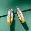Ross-Simons Italian 2-Tone Sterling Silver Hoop Earrings - 3 of 4
