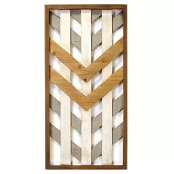 15.75 x 31 5" Framed Geometric Wood Wall Panel - Stratton Home Décor
