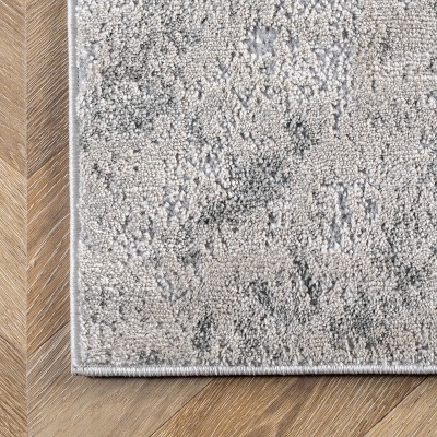 Eco-Sleek Silver Abstract 5' x 8' Synthetic Area Rug