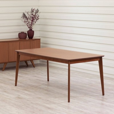 Manhattan Elegance 75" Cream Solid Wood Mid-Century Dining Table