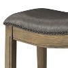 Maven Lane Adrien Backless Saddle Counter Stool with Faux Leather 26" - 4 of 4