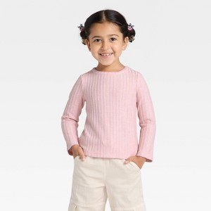 Toddler Girls' Pointelle Long Sleeve T-Shirt - Cat & Jack™ - 1 of 3