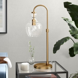 Hudson and Canal 27" Tall Arc Table Lamp with Glass Shade - 1 of 4