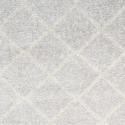 Gray and Ivory Synthetic Trellis Runner Rug 2'2" x 8'