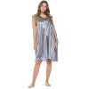 Casual Nights Women's Cap Sleeve Rose Satin Tricot Nightgown - 3 of 4
