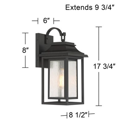 Cecile Bronze 25" Outdoor Wall Light with Seeded Glass