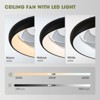 Ludomide Ceiling Fans with Lights, Flush Mount Ceiling Fan with Lights and Remote, 6 Wind Speeds Smart Low Profile Ceiling Fan for Bedroom-Black - 3 of 4