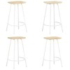 vidaXL Bar Stool Set of 4 Bleached wood and white - 2 of 4