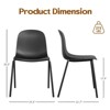 SEVOBAL Accent Chairs, Modern Plastic Stackable Dining Chair Set of 4 with Metal Legs for Indoor or Outdoor, Black, 21.26"*20.08"*33.27" - 2 of 4