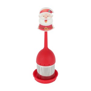 Unique Bargains Tea Strainer Tea Infuser Hand Wash Only Vertical Style Silicone Stainless Steel Red 2.17"x6.3" 1Set - 1 of 4