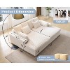 AMERLIFE 93″ Double Chaise Lounge Couch for Two – Deep-Seat Cloud Sofa with Lumbar Support Pillows & Wide Armrests, Easy Assembly, Faux Fur, White - 2 of 4