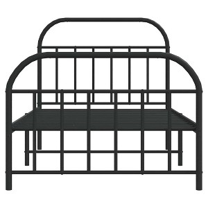 vidaXL Metal Bed Frame without Mattress with Headboard Black Twin XL - 1 of 4
