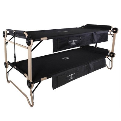 Disc-O-Bed 2XL Cam-O-Bunk Benchable Double Cot w/Organizers, Black