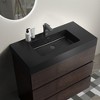 FAMYYT 36 in. Single Sink Freestanding Walnut Bath Vanity with Black Ceramic Top, U Shape Drawer, Assembled - 2 of 4