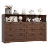 55" White Wood Dresser, 6-Drawer Dresser Storage Organizer with LED Light & Large Capacity, Modern Dresser for Bedroom, Living Room, - 2 of 4