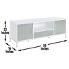58" Melamine TV Cabinet with Mirrored Drawers, Wire Management, and Concealed Euro-Style Hinges for Living Room - 2 of 4