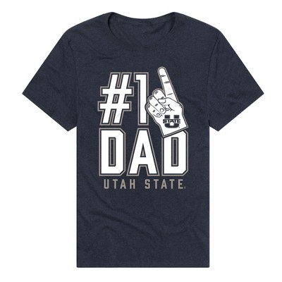 Utah State University Aggies 1 Dad Adult T-Shirt Navy