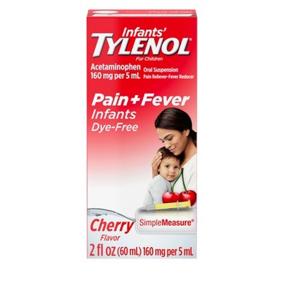 Infants' Tylenol Pain & Fever Reducer Liquid - Acetaminophen - Dye-Free Cherry - 2 fl oz