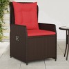 vidaXL Reclining Patio Chair Brown, Red - 2 of 4