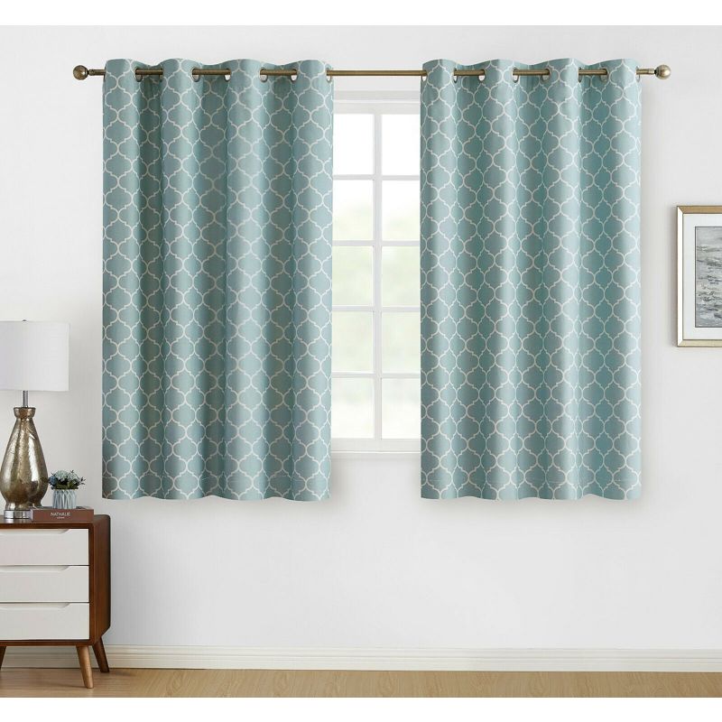 Kate Aurora Chic Living 100% Max Blackout Trellis Thermal Curtains, 2 of 4