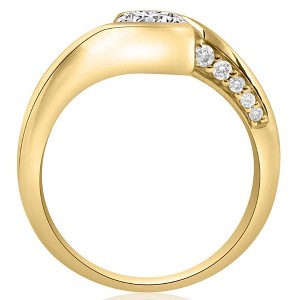 Pompeii3 1 1/4Ct Moissanite Bezel Diamond Engagement Ring in 10k White or Yellow Gold - 1 of 4