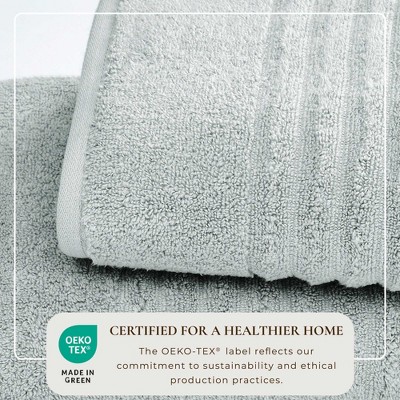 Light Grey Combed Cotton Ribbed Hand Towel Set (Pack of 6)
