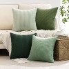 Boho Sage Green Throw Pillow Covers 18x18 Inch Set of 4 Mordern Nordic Cushion Covers Soft Corduroy Home Decor for Couch Bed Sofa Forest Green - 2 of 4