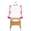 vidaXL Foldable Massage Table 4 Zones Wood White and Pink - 3 of 4