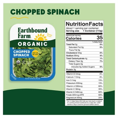 Earthbound Farm Fresh Organic Chopped Spinach - 4oz