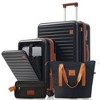 YONWAY 4-Piece Luggage Set ,20in Carry-On(Front opening panel design),28in Checked Suitcase,Duffel Bag ,Wet-Dry Toiletry Bag,Back to School - 2 of 4