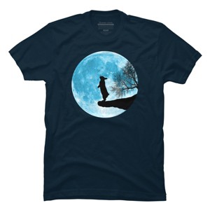 Men's Design By Humans Moon Bunny By Maryedenoa T-Shirt - 1 of 4