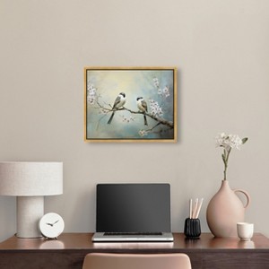 Art Remedy Two birds and a blossom branch II Rustic Chic Farmhouse Wall Art Framed - 1 of 4