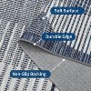 Modern Geometric Washable Area Rug, Blue, Low Pile, Non-Slip, Stain-Resistant Accent Carpet for Bedroom or Dining Room - 3 of 4
