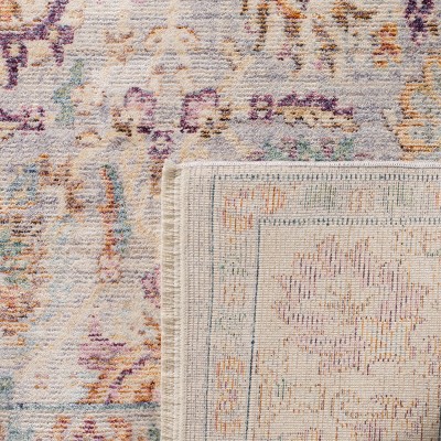 Gray Hand-Knotted Viscose and Cotton Area Rug, 27" x 8"