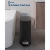 TROPOW 2.6 Gallon (10L) Slim Metal Trash Can – Step-On Bathroom/Bedroom Garbage Bin with Soft-Close Lid & Inner Bucket - 2 of 4