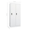 vidaXL Wardrobe White Steel Large Wardrobe Rectangular Modern - 4 of 4