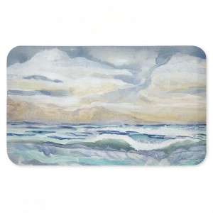 Stupell Industries Tranquil Watercolor Waves Printed Anti-Fatigue Floor Mat, design by Audrey Jeanne Roberts, 30"x18" - 1 of 4