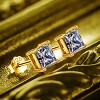 Paaaawaters 925 Sterling Silver Stud Earrings 4 Prong Princess Cut Square Cubic Zirconia Ear Stud Women 4mm-7mm - 2 of 4
