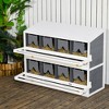 PawHut Nesting Boxes for Chickens, 8 Compartments Wood Roll Out Laying Nest Box with 2 Egg Collection Trays, 4 Perches for 16-32 Hens, Gray - 2 of 4