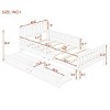 Twin Size Wood Platform Bed with Guardrails and Two Storage Drawers, Slatted Base, Classic Style for Kids-Maison Boucle - 4 of 4