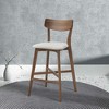 Resenkos Counter Bar Stools, Counter Stool,Wooden Bar Chairs Set of 2, Counter Height Stool with Backrest and Footrest,Walnut Brown - 2 of 4
