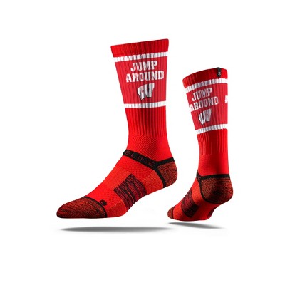  NCAA Slogan Socks Wisconsin Badgers M/L 